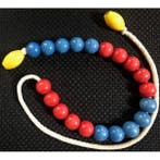 Rekenketting 20 kralen rood/blauw/geel groot formaat, Boeken, Verzenden, Nieuw