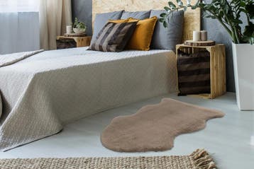 Organisch Vloerkleed | Cosy | Effen | Taupe | 60x90 cm, Verzenden, Nieuw