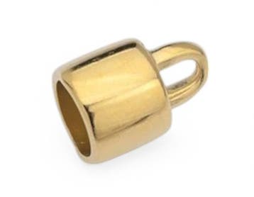 1 x DQ metaal eindkapje goud kleur ca. 17 x 14 mm Ø10mm,..., Ophalen of Verzenden, Nieuw, Draad