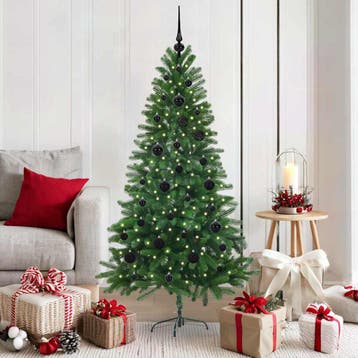 vidaXL Kerstboom met 150 LED met standaard Groen 150 cm PE, Verzenden, Nieuw