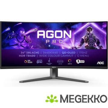 AOC AGON PRO AG346UCD 34  Wide Quad HD 175Hz OLED Curved, Verzenden, Nieuw, AOC