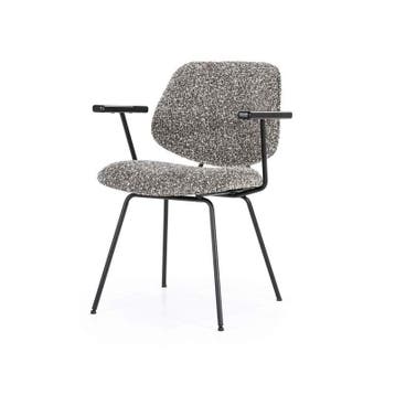 Armstoel Jon - Taupe Maywood - 95986 - eetkamerstoelen, Nieuw, Stof