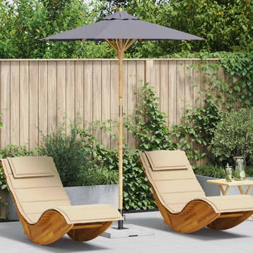 vidaXL Tuinparasol Ø 180 x 230 cm Bamboe Rond Donkergrijs, Tuin en Terras, Verzenden, Nieuw, 1 tot 2 meter