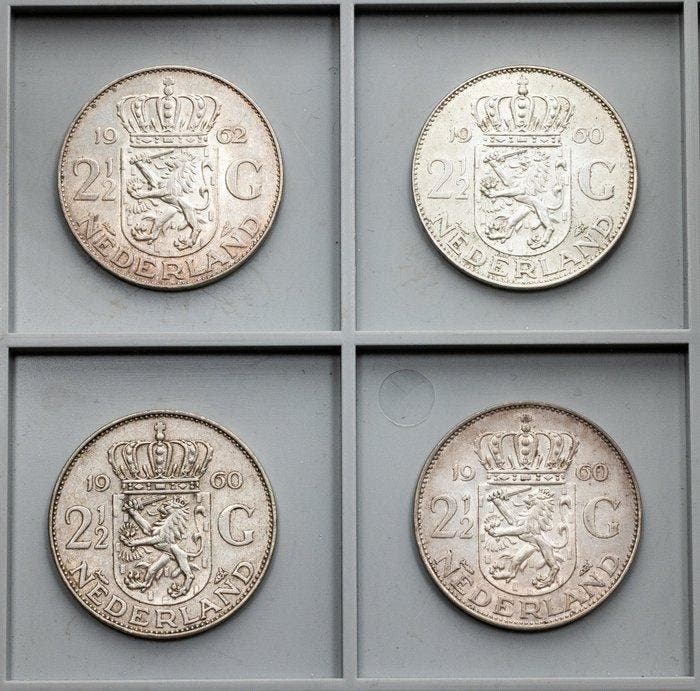 Nederland. Juliana (1948-1980). 2 1/2 Gulden 1960, 1962, Postzegels en Munten, Munten | Nederland