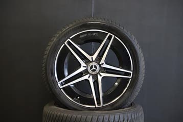 Velgen Mercedes-Benz C-Klasse AMG Yokohama Winterbanden, Auto-onderdelen, Ophalen, 18 inch, Gebruikt, Banden en Velgen