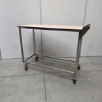 Mooie stevige RVS transportwagen met TRESPA blad op geremde, Ophalen of Verzenden, Nieuw