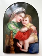 Madonna van de Stoel - After Raphael - Plaque - Porselein