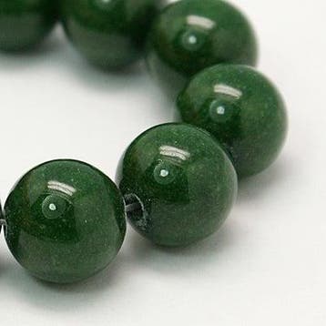 10 x edelsteen kraal Natural Mashan Jade 6 mm Dark Green, Ophalen of Verzenden, Nieuw, Kraal