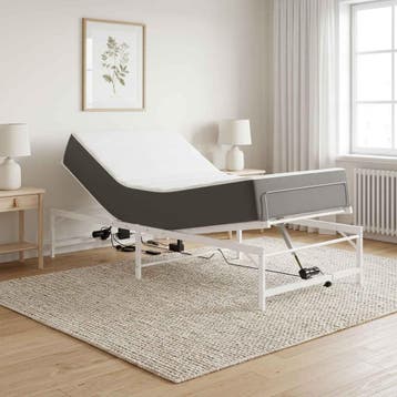 vidaXL Elektrisch Verstelbaar Bedframe Wit 80 x 200 cm Staal, Huis en Inrichting, Slaapkamer | Bedden, Verzenden, Nieuw, Wit, Metaal