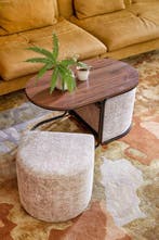 2dekans | Mica Decorations Salontafel met Poefs - 3-delig -, Ophalen of Verzenden, Gebruikt