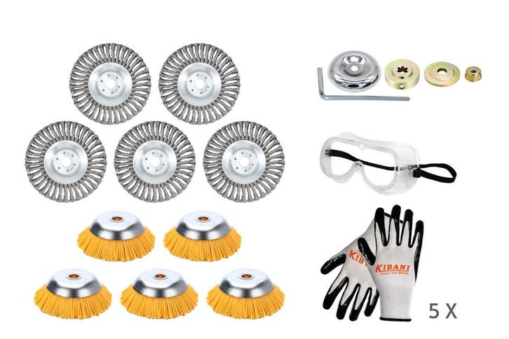 17 Delig Voordeelset Groot - 5x Nylon En 5x Stalen, Tuin en Terras, Onkruidbranders, Nieuw