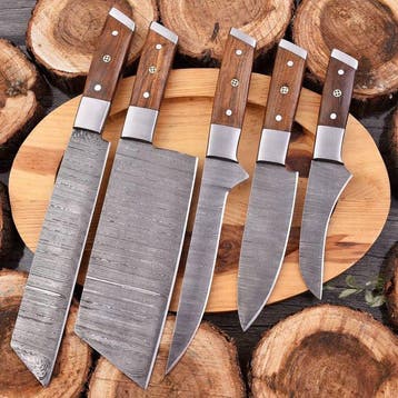 Keukenmes - Chefs knife - Gevouwen staal, hout - Noord, Antiek en Kunst
