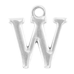 DQ bedel Letter W - Antiek Zilver 15,5 x 9,5 mm oogje: va..., Ophalen of Verzenden, Nieuw, Bedel