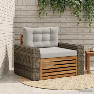 vidaXL Buiten Midden Sofa Naturel, Verzenden, Nieuw