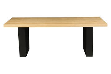 Eettafel ZEUS 210 cm, natuurlijke eikenhoutlook met zwart, Huis en Inrichting, Ophalen of Verzenden, Nieuw