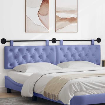 vidaXL Hangend hoofdbord Jeans Blauw Stof, Verzenden, Nieuw, Blauw, Stof