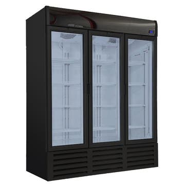 Zwarte Koelkast met 3 glasdeuren - 1326 liter netto, Zakelijke goederen, Verzenden, Nieuw in verpakking, Koelen en Vriezen