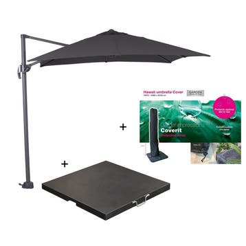 Garden Impressions Hawaii zweefparasol S 250x250 - donker, Verzenden, Nieuw