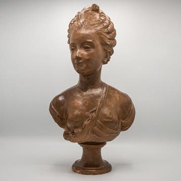 Buste, Marie Antoinette - 55.5 cm - Terracotta, Antiek en Kunst