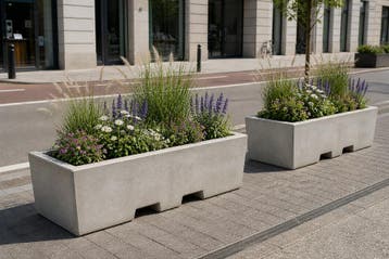Rockwood® Afzetblok/bloembak beton grijs of antraciet met, Tuin en Terras, Ophalen of Verzenden, Nieuw