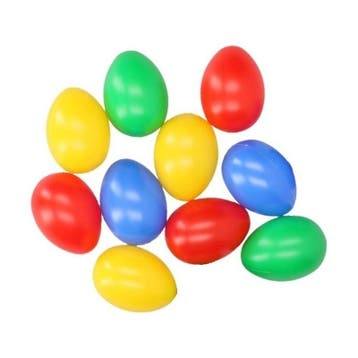 10x stuks Gekleurde plastic eieren 6 cm - Paasdecoratie, Ophalen of Verzenden, Nieuw