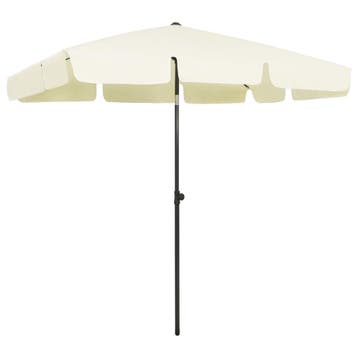 vidaXL Strandparasol 200x125 cm zandgeel, Verzenden, Nieuw, 2 tot 3 meter, Strandparasol