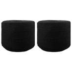 vidaXL Touw 2 pcs Zwart Katoen, Verzenden, Nieuw