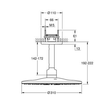Regendoucheset Grohe Rainshower SmartActive 31 cm met, Ophalen of Verzenden, Nieuw