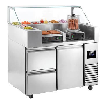 GGM Gastro | Voorbereidingstafel - 1210mm - 1 deur & 2 laden, Verzenden, Nieuw in verpakking