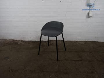 Kantinestoel – Antraciet, Kunststof, Lage Rugleuning,, Verzenden, Gebruikt, Kunststof