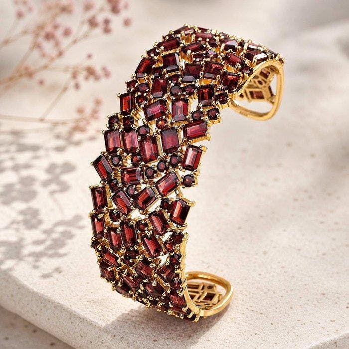 Zonder minimumprijs - Armband Zilver - Garnet -, Sieraden, Tassen en Uiterlijk, Armbanden