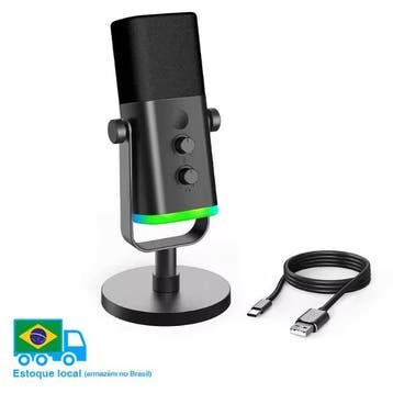 USB/XLR Dynamische Microfoon RGB Gaming Streaming Mute Jack, Verzenden, Nieuw
