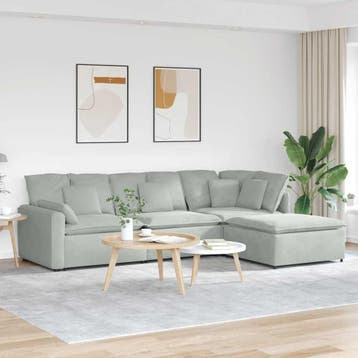 vidaXL Modulaire bank met voetenbank en kussens fluweel, Huis en Inrichting, Banken | Bankstellen, Verzenden, Nieuw, Stof