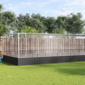 vidaXL Volière met verlengstuk 1139x307x212 m staal, Verzenden, Nieuw
