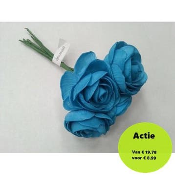 Camelia Ranonkel Blauw Neon Foambloem doos 30 stuks, Ophalen of Verzenden, Nieuw