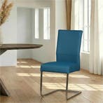 Leren eetkamerstoel Remix - Toledo Turquoise (blauw) -, Huis en Inrichting, Stoelen, Ophalen of Verzenden, Nieuw, Leer, Industrieel, Modern