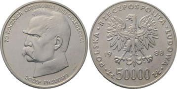 50 000 Zloty 1988 Polen Volksrepublik 1952-1989, Verzenden
