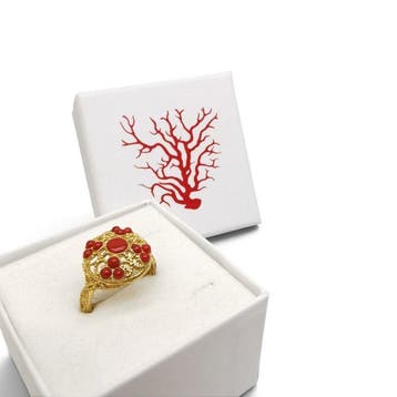 Koraal - Argento 925 - Ring - Italiaans handwerk