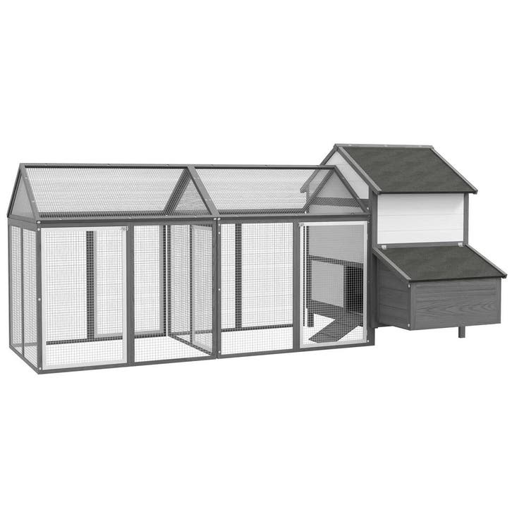 Houten Kippenhok Met Broedkast, Helling, Dubbele Ren, Grijs, Diversen, Schoolbenodigdheden, Nieuw, Verzenden