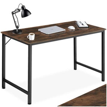 Bureau Jenkins - Industrieel hout donker, rustiek, 140 cm, Huis en Inrichting, Bureaus, Verzenden, Nieuw