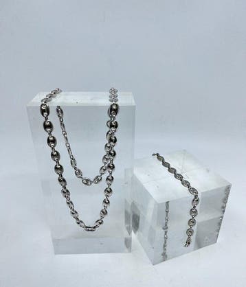 Zilver - 2-delige sieradenset - Halsketting Armband Marine