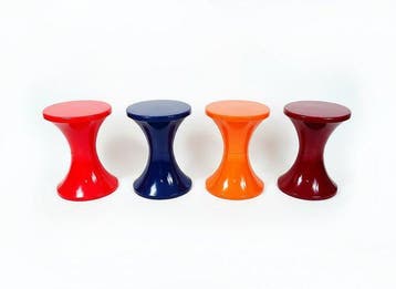 Kruk - Plastic - Vier retro krukken (Tam Tam-stijl)