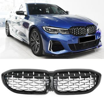 Grille Grille chrome zwart Diamant geschikt voor BMW 3 Serie