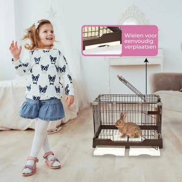 MaxxPet hondenbench konijnenhok 74x49x56cm (Hondenbenches), Dieren en Toebehoren, Hondenbenches, Verzenden, Nieuw