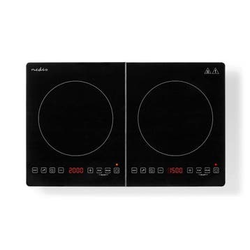 Nedis inductiekookplaat - 2 kookzones - 3500 W, Verzenden, Nieuw