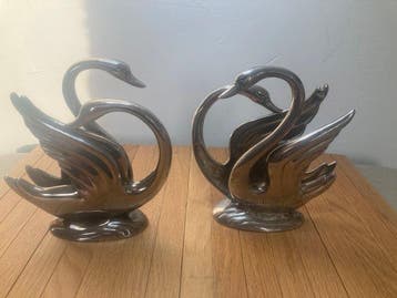 Servethouders (2) - Metaal, Verzilverd - zwanen