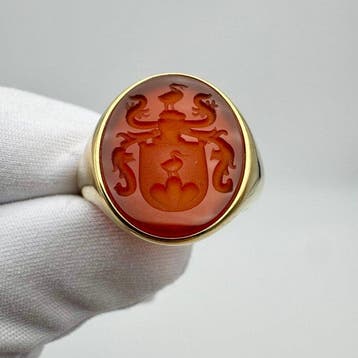 Brons, Verguld, Middeleeuwse stijl Ring - Volledig