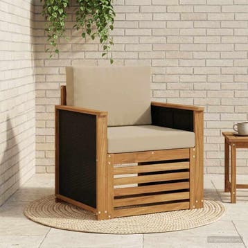 vidaXL Buiten Midden Sofa Naturel, Tuin en Terras, Tuinsets en Loungesets, Verzenden, Nieuw