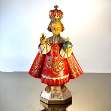Heinrich Malsiner - Beeldje, Kindje Jezus van Praag - 26 cm, Antiek en Kunst