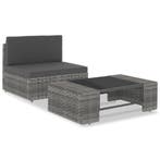 vidaXL 2-delige Loungeset poly rattan grijs, Verzenden, Nieuw, Loungeset